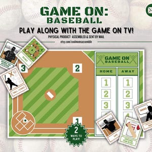 Game On: Baseball- Interactive Board Game- Play with the Game on TV- Baseball Games- Family Game Night- Baseball Cards- 2 Ways to Play