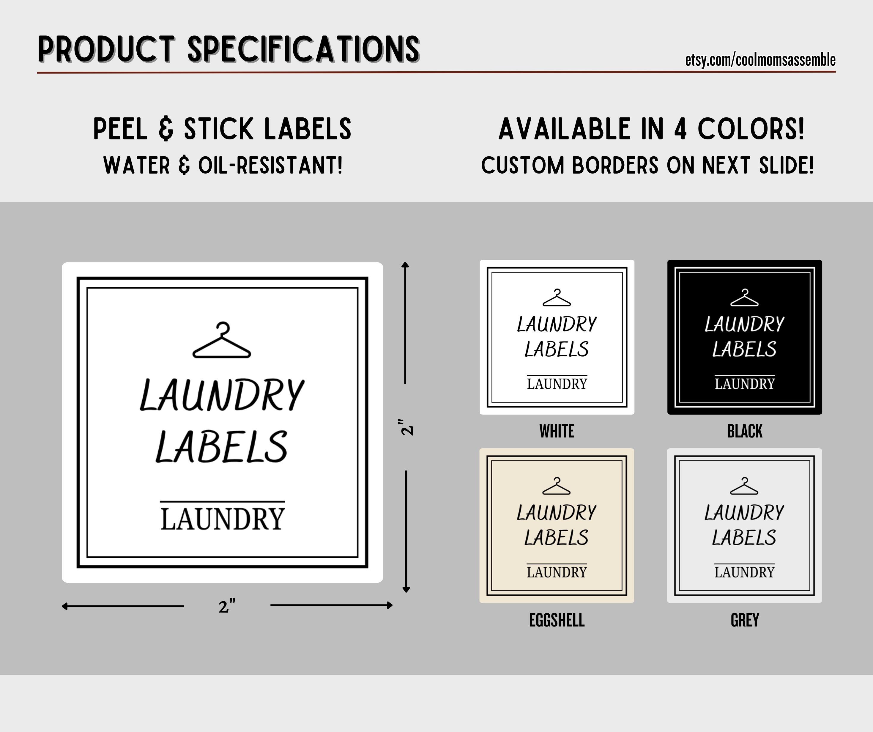 Laundry Room Label Bundle- 24 Label Bundle- White Labels- Black Labels ...