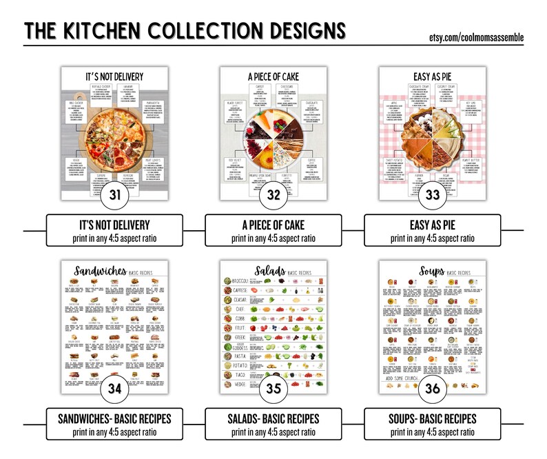 The Kitchen Collection- Digital Download- Poster Collection- Kitchen ...
