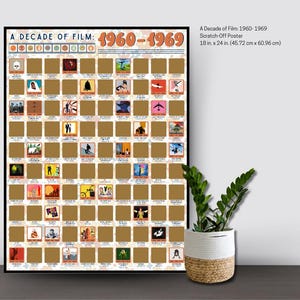 Ein Jahrzehnt des Films: 1960- 1969 Rubbelposter - Filmklassiker - Beliebte Filme - Filmposter - Date Night Ideen