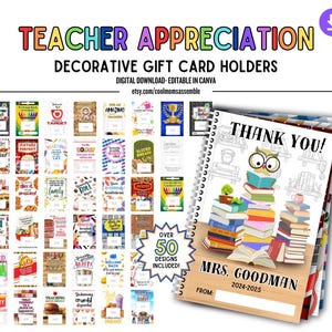 Teacher Appreciation Gift Card Holders- Teacher Appreciation Gifts- Bus Driver Appreciation- School Staff Appreciation- Thank You Cards