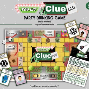 Juego de beber nostálgico Too Lit & Clueless - Descarga digital - Despedida de soltera - Despedida de soltero - Juego de mesa imprimible