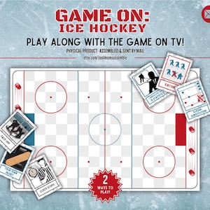 Game On: Ice Hockey- Interactive Board Game- Play with the Game on TV- Ice Hockey Games- Family Game Night- Ice Hockey Cards- 2 Ways to Play