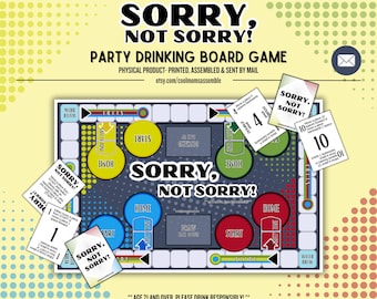 ¡Lo siento, no lo siento! Juego de mesa nostálgico para beber - Juego para adultos - Despedida de soltero - Despedida de soltera - Juego para fiesta de 21 años