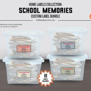 School Memories Label Bundle- Storage Label Bundle- White Labels- Black Labels- Colored Labels- Office Organization- Large Font Labels