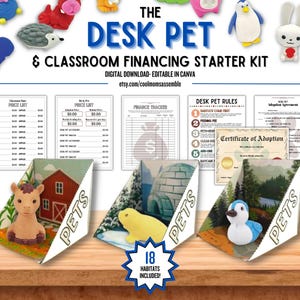 Desk Pet & Classroom Financing Starter Kit- Desk Pet Habitats- Desk Pet Starter Kit- Digital Download- Classroom Tools- Classroom Money