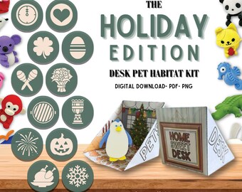 The Holiday Edition Desk Pet Habitat Kit- Desk Pet Habitats- Holiday Décor- Digital Download- Classroom Tools- Expansion Pack