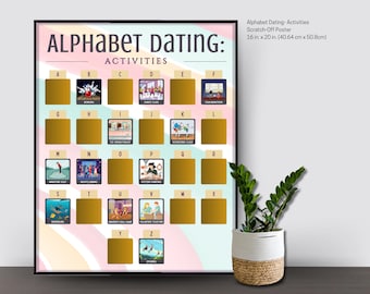 Citas con el alfabeto: Póster de actividades para raspar - Regalo de San Valentín - Ideas para citas - Actividades para parejas - Regalos para parejas - Regalo de aniversario