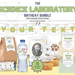 Science Laboratory Birthday Bundle- Digital Download- Science Birthday Party- Science for Kids- Printabel Party Games- Printable Party Decor