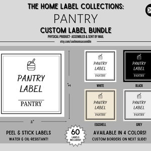 Pantry Label Bundle- Kitchen Label Bundle- White Labels- Black Labels- Pantry Organization- Kitchen Organization- Large Font Labels