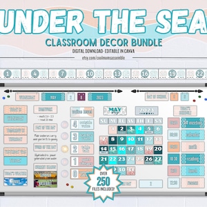 Under the Sea Classroom Décor Bundle- Digital Download- Classroom Signs & Posters- Educational Posters- Editable Classroom Décor