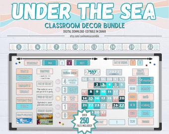 Under the Sea Classroom Décor Bundle- Digital Download- Classroom Signs & Posters- Educational Posters- Editable Classroom Décor