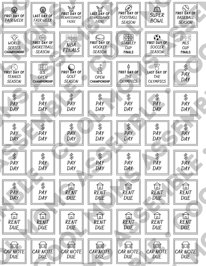 Calander Labels Calendar Label Bundle- Planner Label Bundle- White Labels- Black Labels ...
