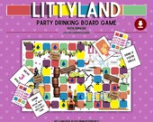 Littyland Nostalgic Drinking Board Game- Digital Download- Drinking Games- Adult Party Games- Bachelorette Party- Bachelor Party