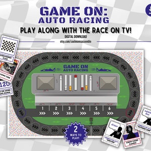 Game On: Auto Racing- Interactive Racing Board Game- Play With the Race on TV- Family Board Game- Family Card Game- Digital Download