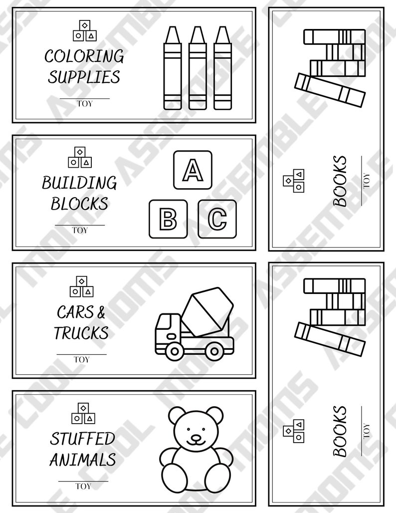 Playroom Label Bundle Toy Room Label Bundle Kid's Room - Etsy