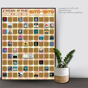 Ein Jahrzehnt des Films: 1970- 1979 Rubbelposter- Filmklassiker- Filmnacht Ideen- Date Night Ideen- Filmposter- Beliebte Filme