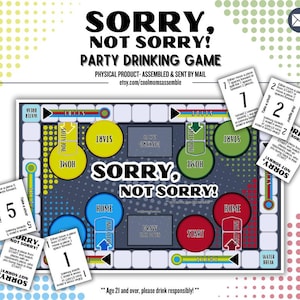 Lo siento, no lo siento, juego de mesa nostálgico para beber, juego de beber para adultos, juego de despedida de soltero, juego de fiesta de cumpleaños número 21