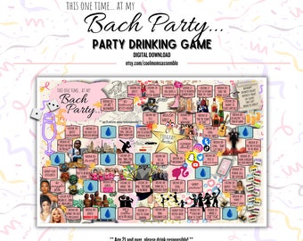 This One Time at My Bach Party Drinking Game- Digital Download- Bachelorette Party- Adult Party Games- Printable Board Games- Drink or Dare