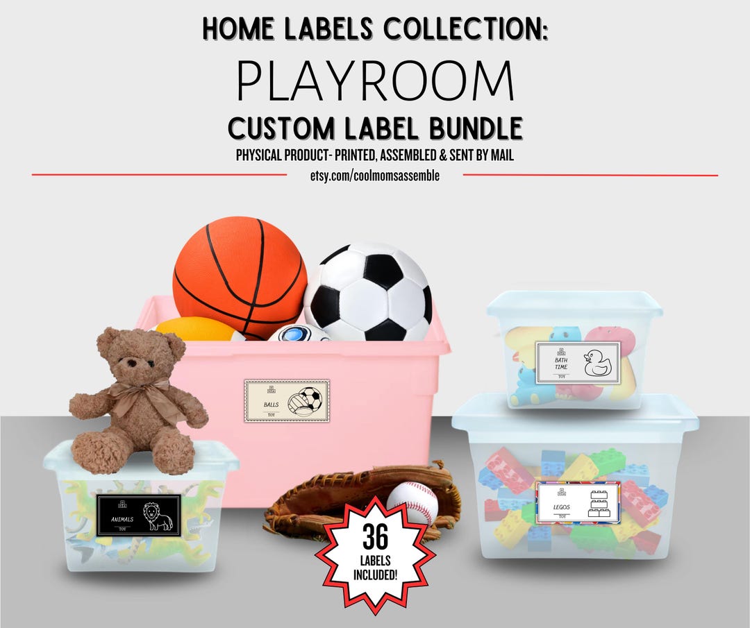 Room Rabel Playroom Label Bundle- Toy Room Label Bundle- Kid's Room Organization ...
