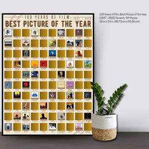 100 Years of Film: Best Picture of the Year (1927 - 2026) Scratch-Off Poster- Popular Movies- Award-Winning Movies- Cinematic Classics