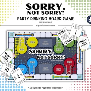 ¡Lo siento, no lo siento! Juego de beber nostálgico - Descarga digital - Despedida de soltera - Juego para fiestas de adultos - Juegos imprimibles imagen 1