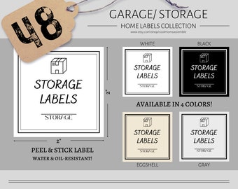 Garage Label Bundle- Storage Label Bundle- White Labels- Black Labels- Garage Organization- Storage Organization- Large Font Labels