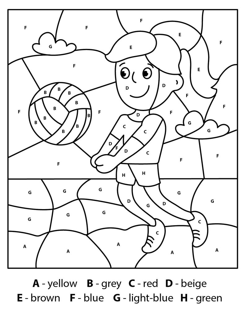 Color By Number Sports Free Printable