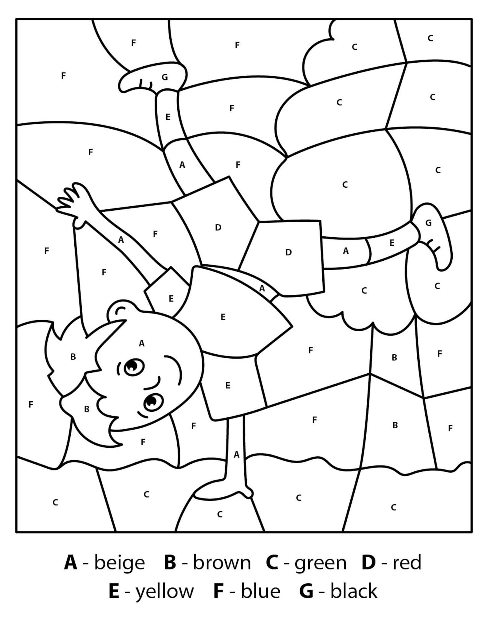 Children's Sports Coloring Book Color by Numbers and - Etsy