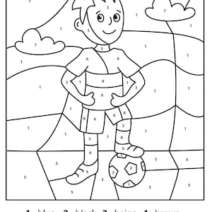 Children's Sports Coloring Book Color by Numbers and - Etsy