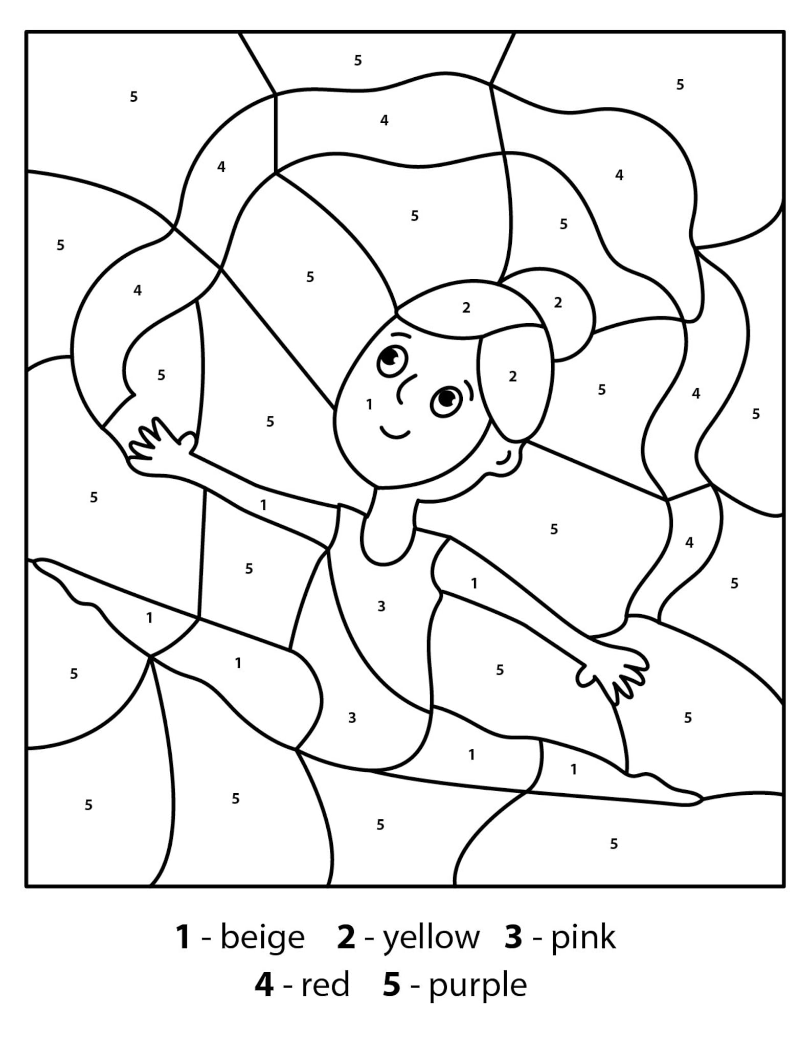 Children's Sports Coloring Book Color by Numbers and - Etsy