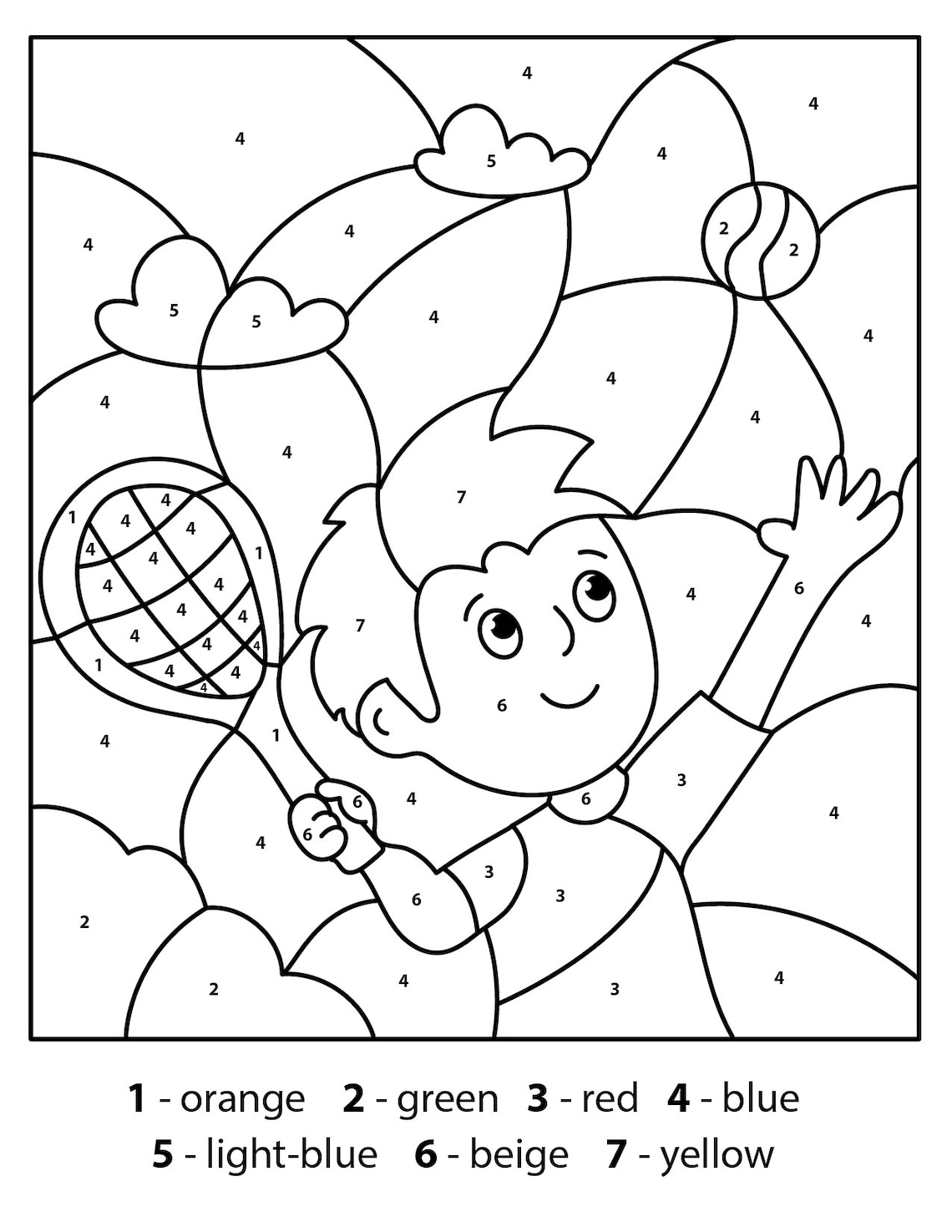 Children's Sports Coloring Book Color by Numbers and - Etsy