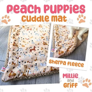 Cuddle Mats with fleece Peach Puppies