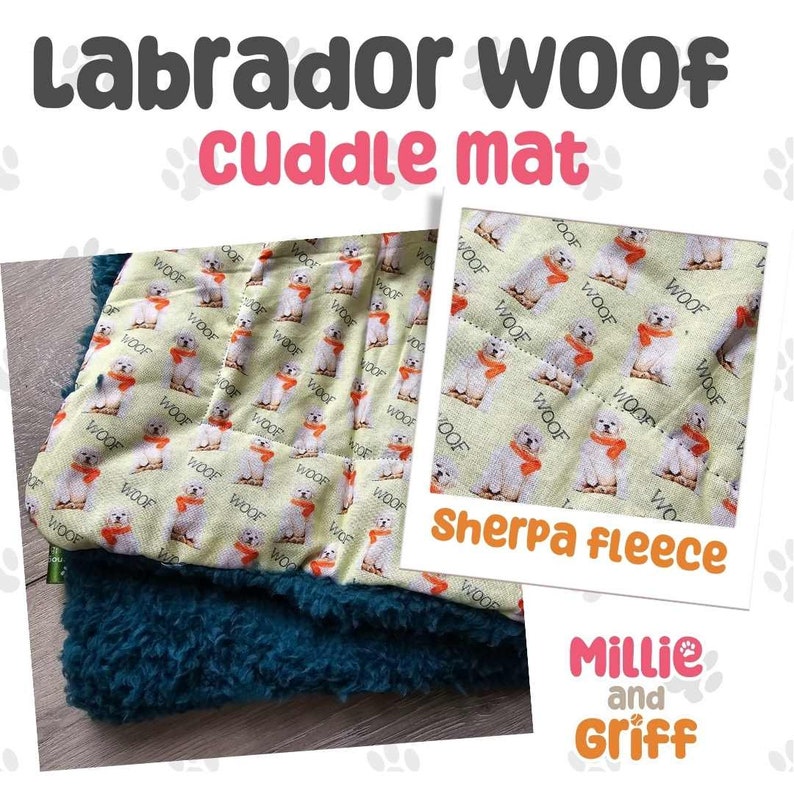 Cuddle Mats with fleece Labrador woof