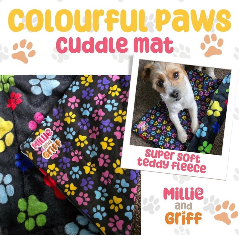 Cuddle Mats with fleece Colourful paws