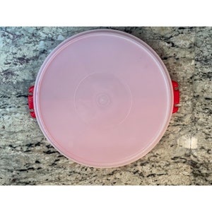 Bandeja de servir com divisória vermelha Tupperware e tampa, 405-1
