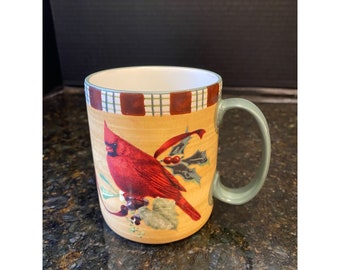 Lenox Winter Greetings Everyday 4" Tartan Mug, Cardinal