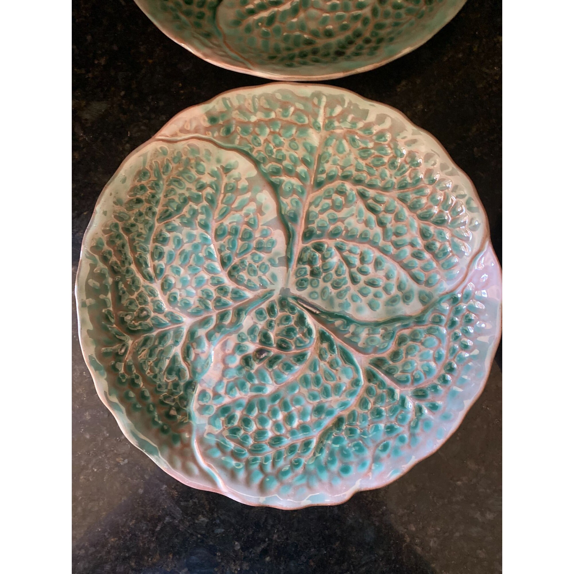 Stangl1800 8 Green Cabbage Leaf Plates, qty. 4 Etsy