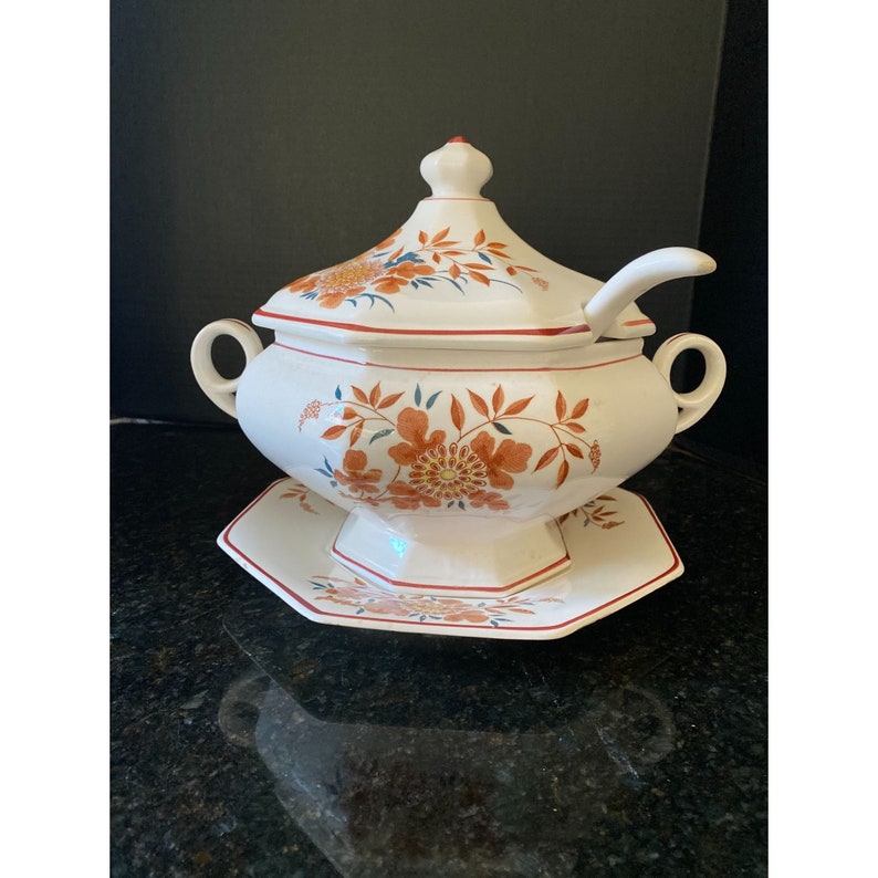 Soup Tureen, Plate and Ladle, Royal Sealy Etsy