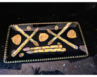 Asperges 16 1/2" schotel met 3D-keramische asperges