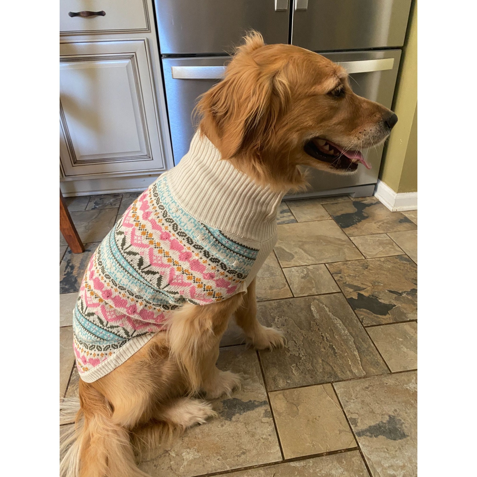 Turtle Neck Dog Sweater, Pink Tulip, Size XL, Francesca, NWT - Etsy