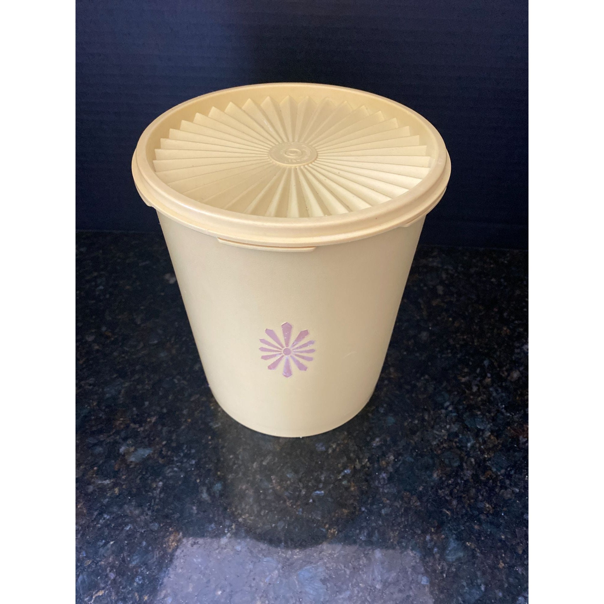Tupperware Canister 807-8 Yellow 12 Cup Canister With Lid 7 1/2