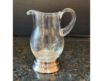 Jarra para crema Astoria de vidrio y níquel cepillado de 5" de alto de Southern Living at Home, 41016