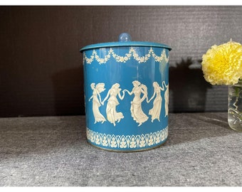 Wedgewood Inspired Blue Tin Container, Dancing Goddesses - Etsy