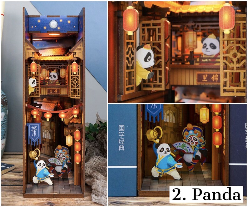 Book Nook Book Nook Kit Shelf Insert Diorama With Lights Etsy