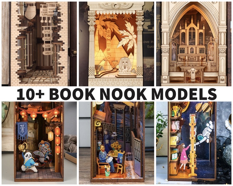 Book Nook Shelf Insert Kit DIY Forest Italy Ribbon City Diagon A Book Nook Shelf Insert Kit DIY Forest Italy Ribbon City Diagon A