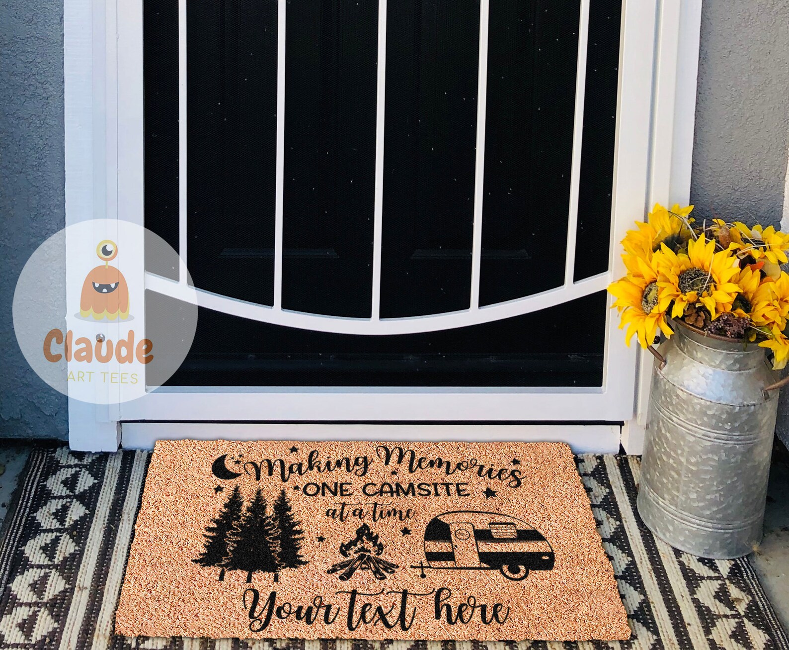 Custom Camping Doormat Pesonalized Campsite Doormat Custom Etsy