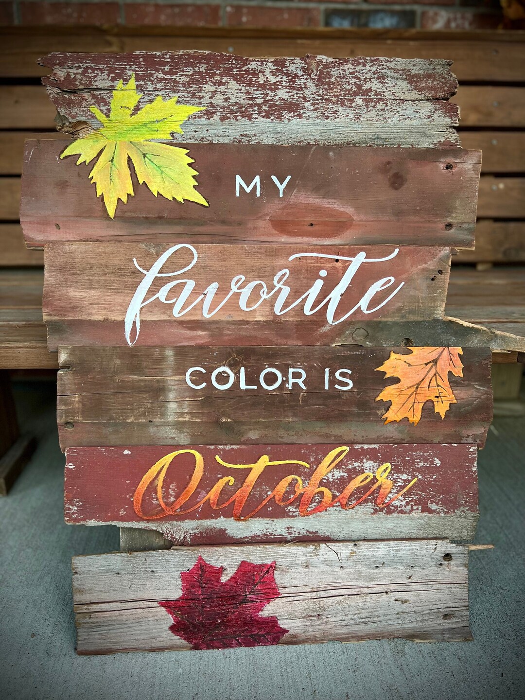 Rustic October Sign Antique Barn Siding - Hand Painted - October Sign - Etsy