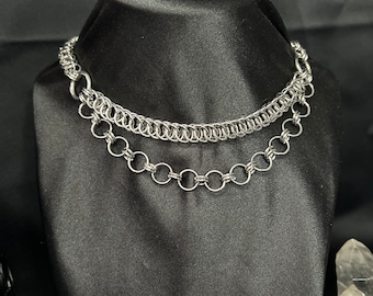 Chainmail necklace, Chainmail choker necklace
