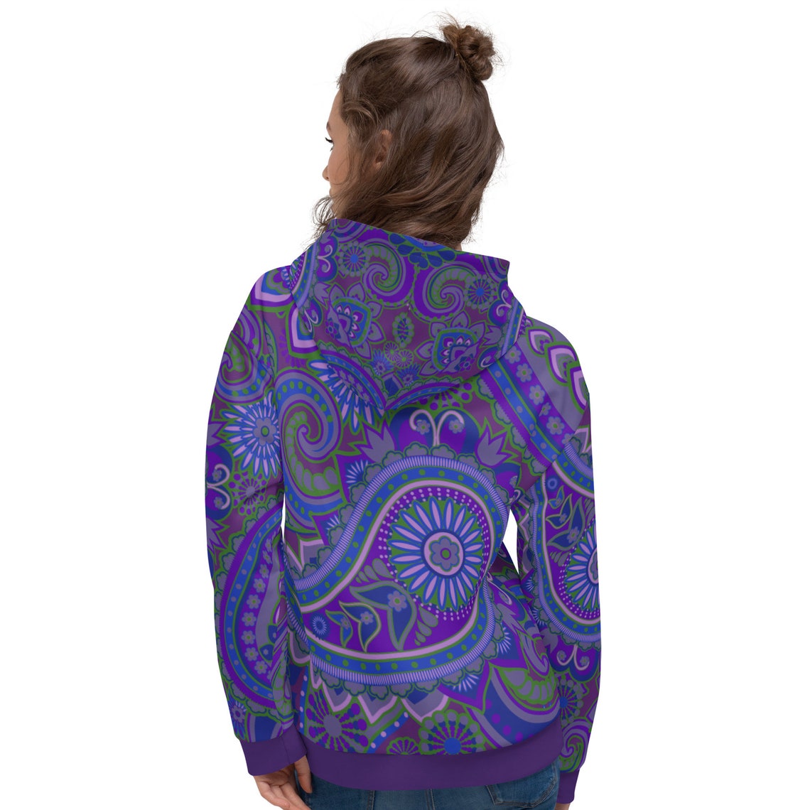 paisley patchwork hoodie